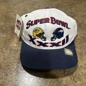Vintage 1998 Packers Broncos Super Bowl XXXIl Snap Back Hat Logo Athletic Brand